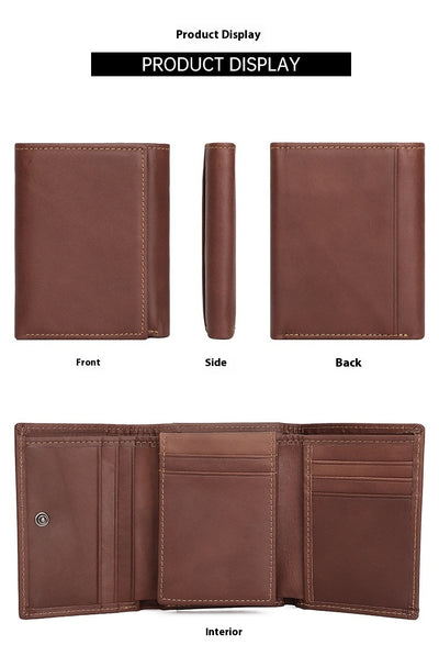 Billetera Vintage de Cuero con Protección RFID y Múltiples Compartimentos - Image 16