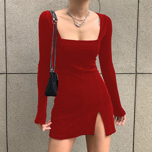 Falda Vestido Terciopelo Retro Estilo Palacio Color Sólido - Image 12