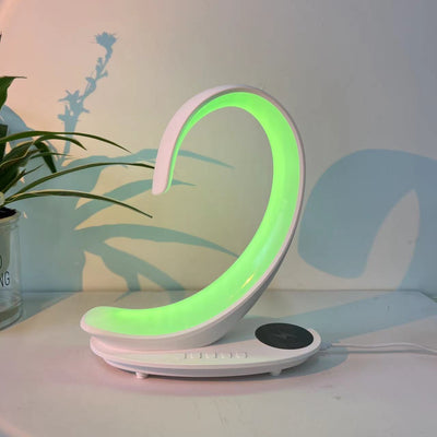Cargador Inalámbrico de Escritorio 3 en 1 con Parlante Bluetooth y Luz LED Cisne - Image 4