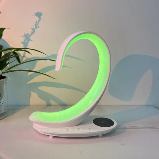 Cargador Inalámbrico de Escritorio 3 en 1 con Parlante Bluetooth y Luz LED Cisne - Image 4
