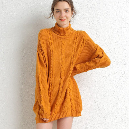 Vestido Suéter Cuello Alto Midi - Image 10