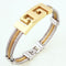 Three-ring wire braided hemp rope bracelet Dorado and Plateado