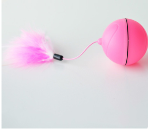 Pink pet electric toy LED rolling ball for cats, made of ABS plastic, with a black dividing line. - Image 13