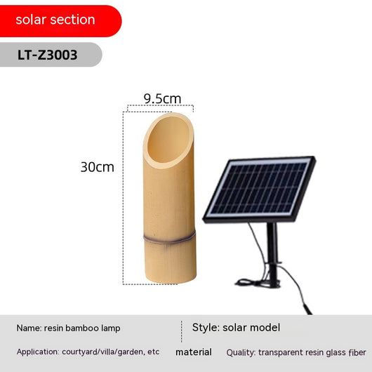 Lámpara Solar de Bambú Decorativa para Jardín - Resistente al Agua - Image 3