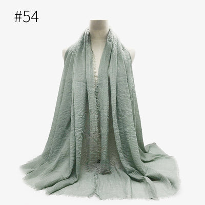 Pashmina de Algodón Suave con Flecos - Pañuelo Versátil para Mujer - Image 58