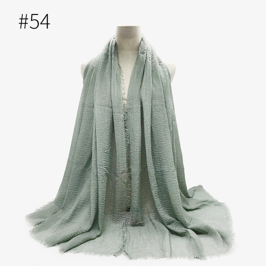 Pashmina de Algodón Suave con Flecos - Pañuelo Versátil para Mujer - Image 58