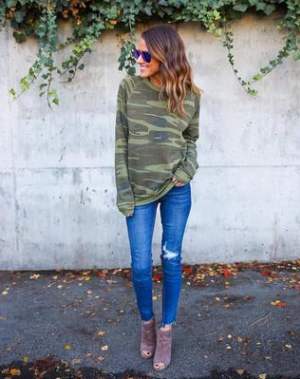Chaqueta Suéter Camuflaje Manga Larga para Mujer - Image 3