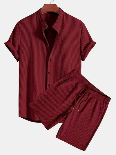 Conjunto de Playa Hombre Dos Piezas - Shorts y Camiseta Rayas Multicolor - Image 13