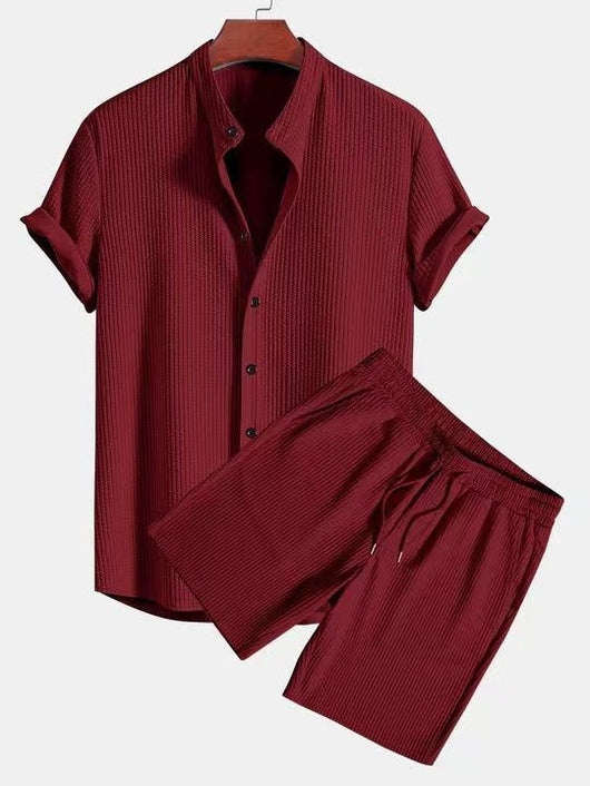 Conjunto de Playa Hombre Dos Piezas - Shorts y Camiseta Rayas Multicolor - Image 13