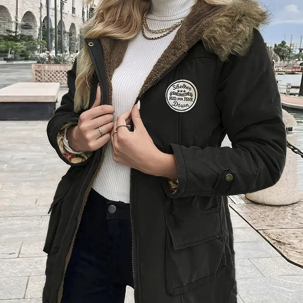 Chaqueta Hoodie Ajustada Casual Cordones Mujer Largo Europeo Americano
