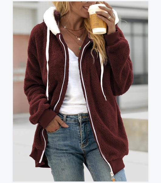 Chaqueta Hoodie Suave Oversized con Cierre - Image 14