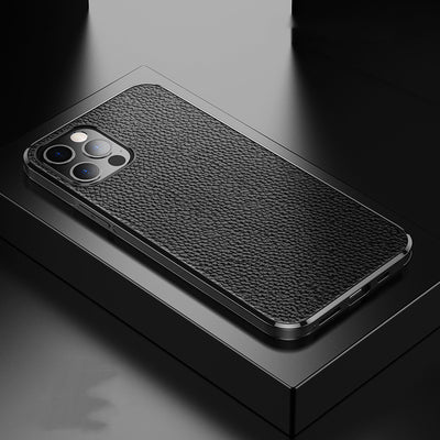Funda Magnética de Cuero Lychee para iPhone - Protección Suave TPU - Image 10