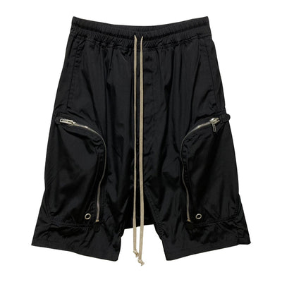 Shorts Harem Motociclista Negro con Bolsillos de Cierre para Hombre - Image 4