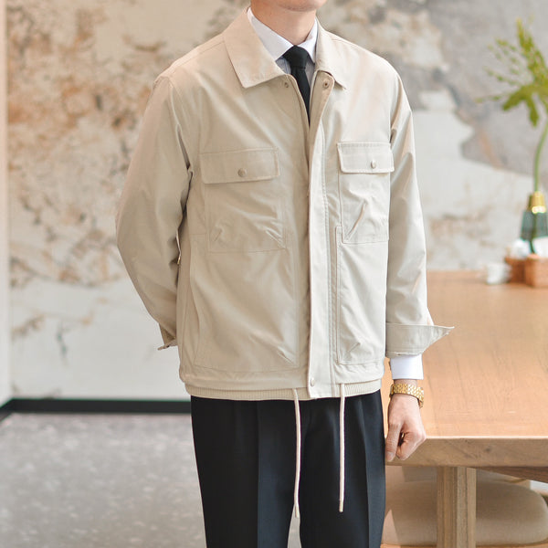 Chaqueta Casual Caramelo con Múltiples Bolsillos para Hombre