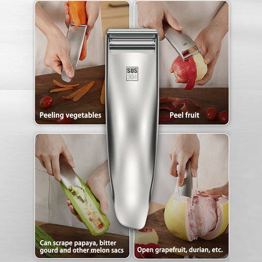 Pelador Multiusos de Acero Inoxidable 304 - Rallador y Cuchillo Descascador para Frutas y Verduras - Image 16