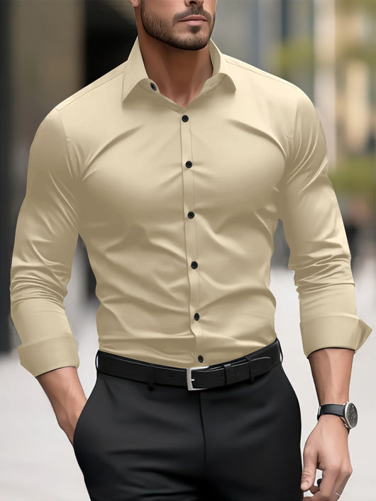 Camisa Casual Ejecutiva de Manga Larga en Tono Pigmentado - Image 10