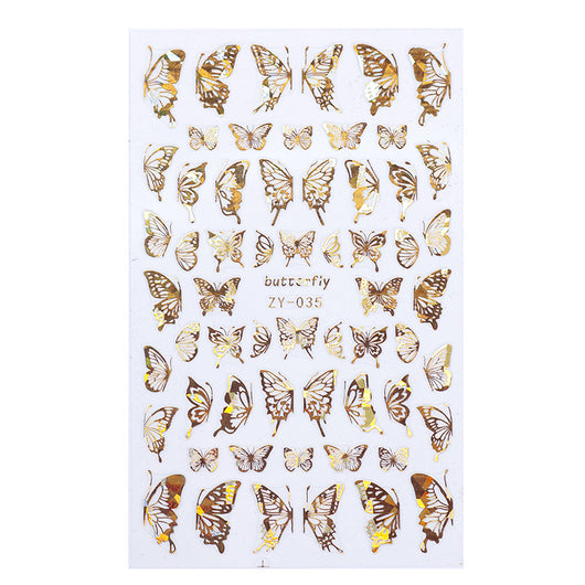 Calcomanías de Uñas Efecto Mariposa con Brillo Láser - Image 22