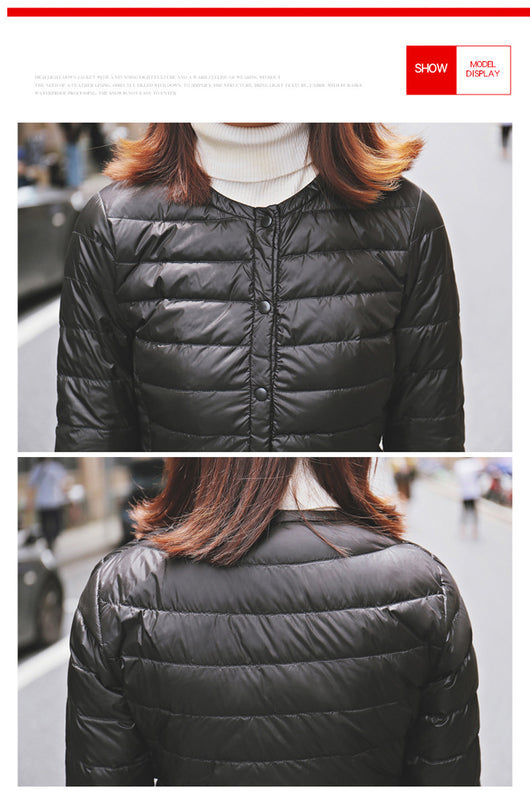 Chaqueta Acolchada Ligera Sin Cuello para Mujer - Abrigo Corto Versátil - Image 19