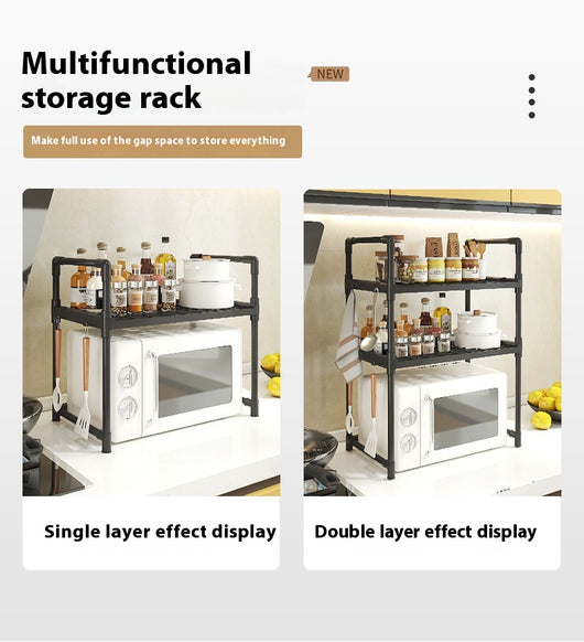 Organizador Microondas Doble Nivel con Estantería para Especias - Image 19