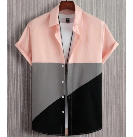 Camisa Casual para Hombre con Estampado Digital y Cuello de Pie - Image 22