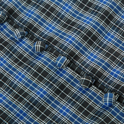 Camisa Cuadriculada Retro Francesa con Cuello Cuadrado Antiedad para Mujer - Image 29