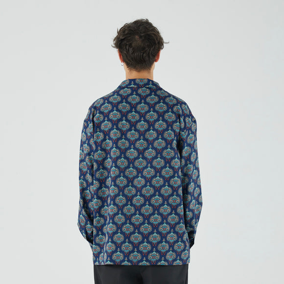 Camisa Retro Morphed Flor de Marañón Cuello Cubano para Hombre