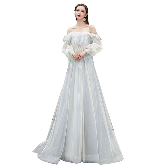 Vestido de Noche Elegante Hombro Asimétrico Estilo Hepburn para Ceremonias - Image 6