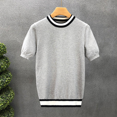 Suéter Base de Manga Corta Moderno para Hombre - Image 8