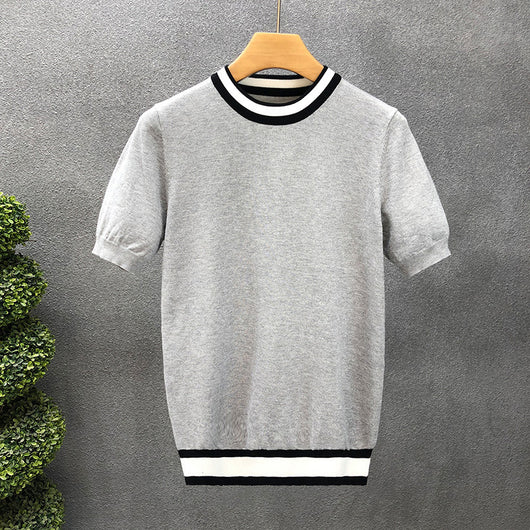 Suéter Base de Manga Corta Moderno para Hombre - Image 8