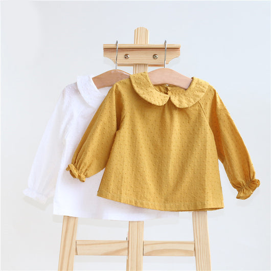 Blusa de Cuello Muñeca con Dobladillo