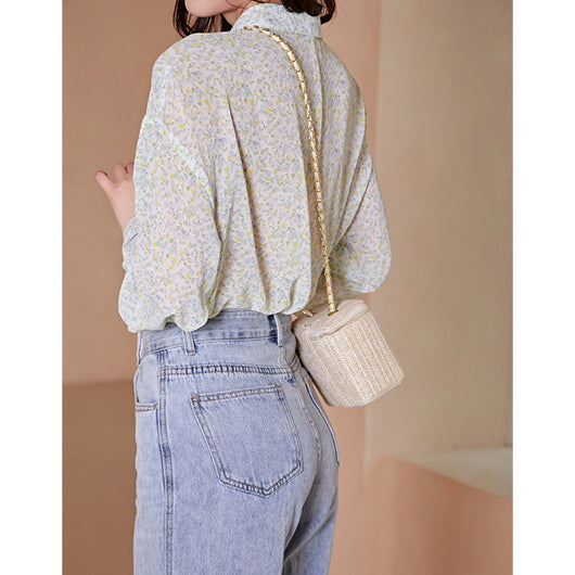 Blusa Francesa con Solapas y Estampado Floral Elegante - Image 13
