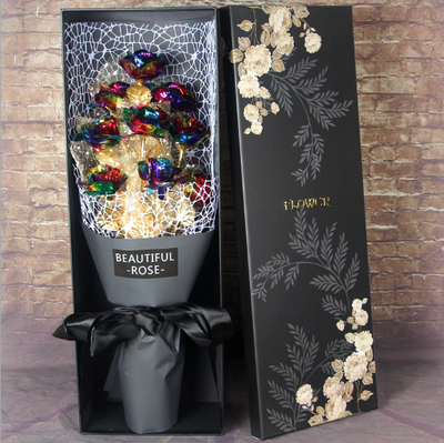 Rosa Dorada 24K con Lámina de Oro - Ramo de Rosas Eternas para Matrimonio y Aniversario - Image 5