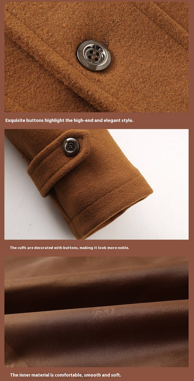 Abrigo de Lana para Hombre Cuello Doble con Cierre Vertical - Image 17