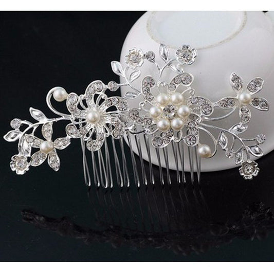 Peineta Nupcial de Perlas Europeas y Strass - Accesorios para Novia - Image 2