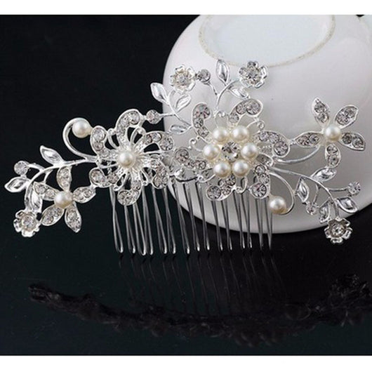 Peineta Nupcial de Perlas Europeas y Strass - Accesorios para Novia - Image 2