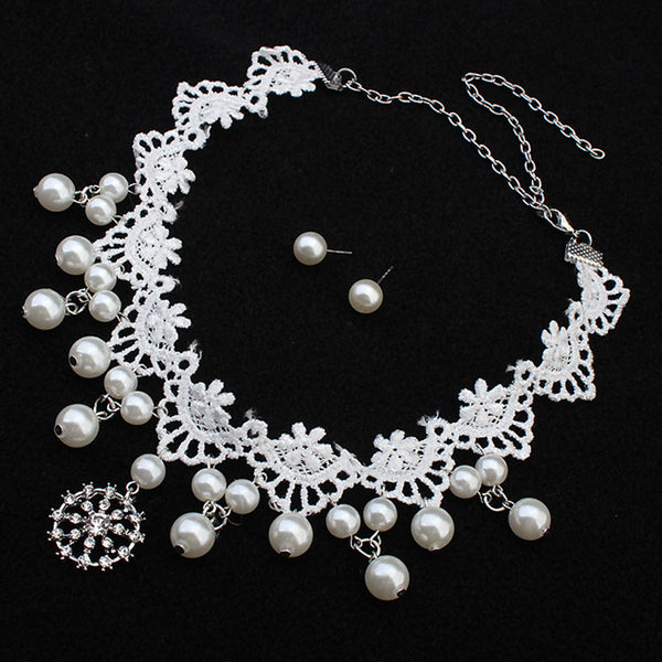 Juego de Collar de Perlas Elegante para Novia - Joyería Premium de Lujo