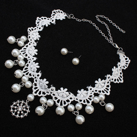 Juego de Collar de Perlas Elegante para Novia - Joyería Premium de Lujo