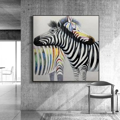 Cuadro Decorativo Pintura al Óleo Cebras Abstracto Moderno para el Hogar - Image 8