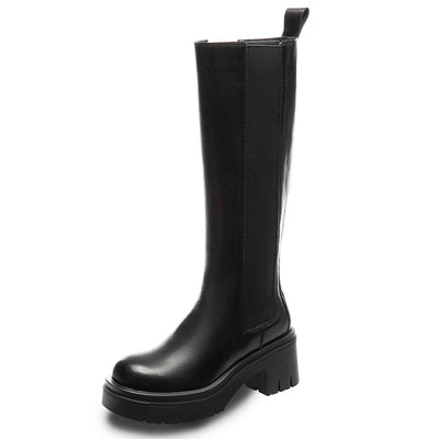 Botas de Cuero para Mujer con Tacón Grueso y Suela Reforzada - Image 5