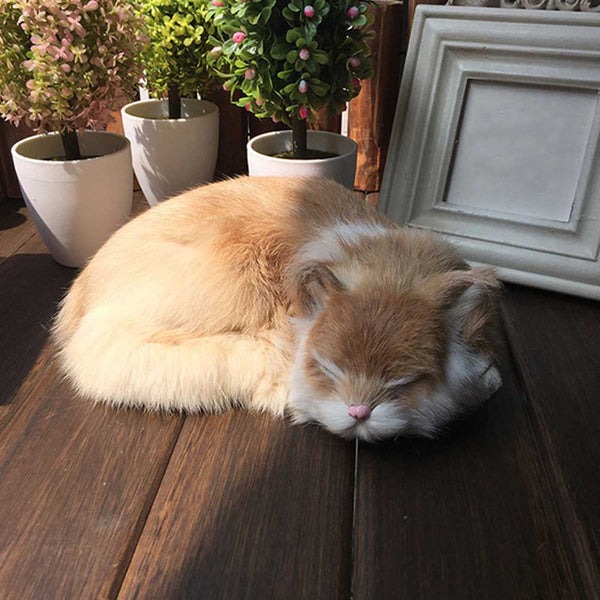 Juguete para Gatos de Cuero Sintético - Gato Durmiente Adorable