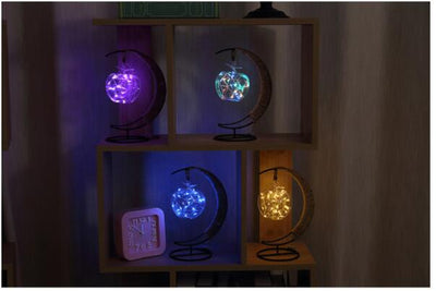 Lámpara Decorativa LED con Bola de Ratán y Alambre de Cobre - Image 3