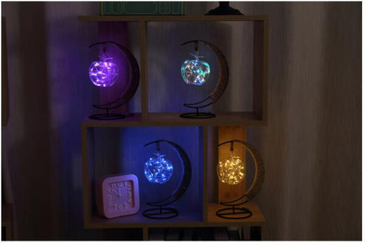 Lámpara Decorativa LED con Bola de Ratán y Alambre de Cobre - Image 3