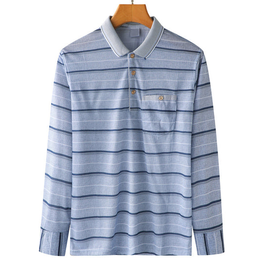 Camiseta Rayada Primavera para Hombre Adulto Mayor