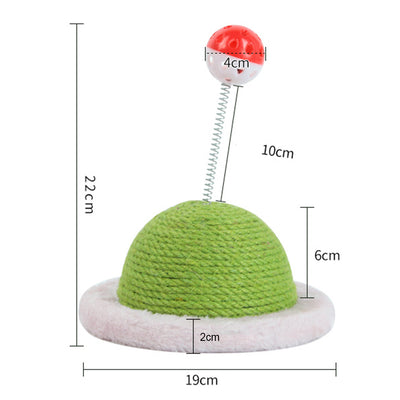 Rascador de Sisal para Gatos con Columna Cilíndrica y Bola de Desgaste - Image 3