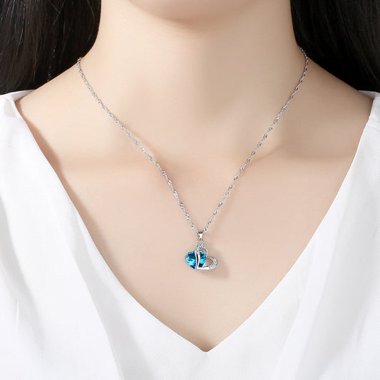 Conjunto de Collar y Aretes de Corazón con Amatista y Circón - Regalo Navideño Elegante - Image 2