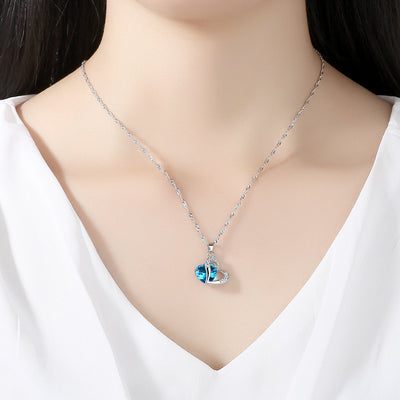 Conjunto de Collar y Aretes de Corazón con Amatista y Circón - Regalo Navideño Elegante - Image 2