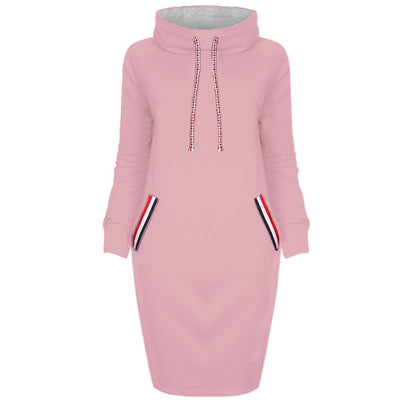Vestido Largo de Invierno Cuello Alto - Elegancia Casual para Todas las Tallas - Image 7