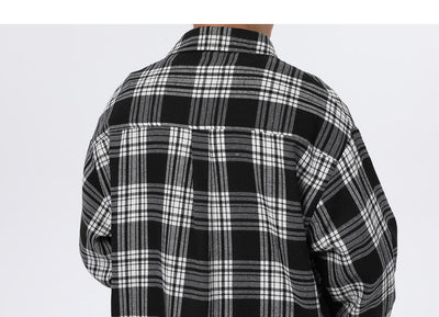 Camisa Casual Retro Cuadros para Hombre - Corte Holgado Primavera Otoño - Image 28