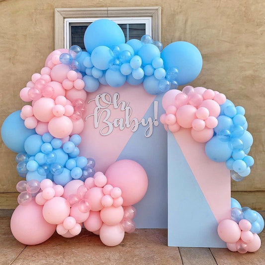 Arco de Globos Revelación de Género - Decoración Fiesta Azul y Rosa