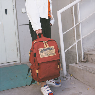 Mochila Coreana de Lona de Gran Capacidad para Viajes y Universidad - Image 2